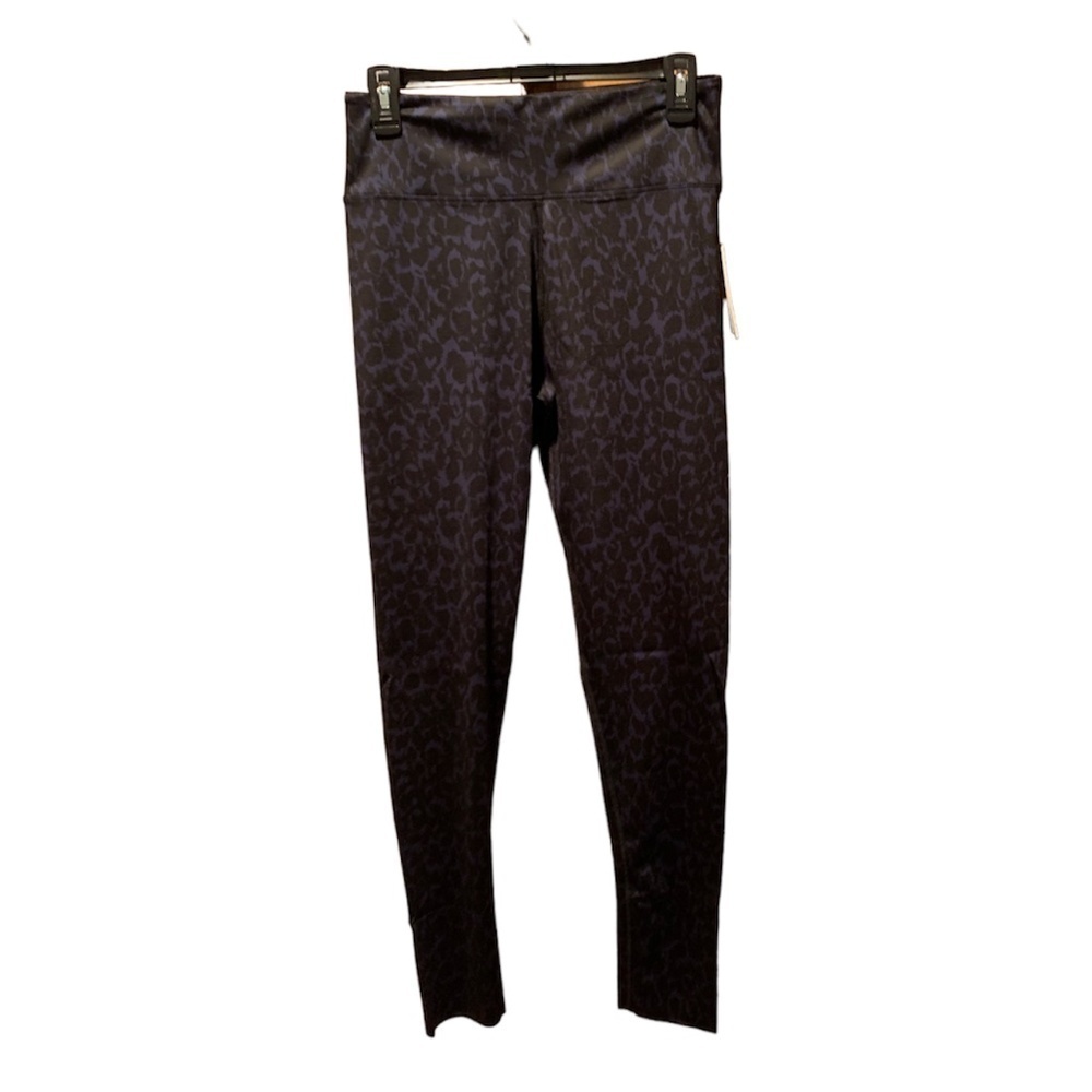 H by Halston Studio Abstract Leopard Leggings Navy Medium NWT